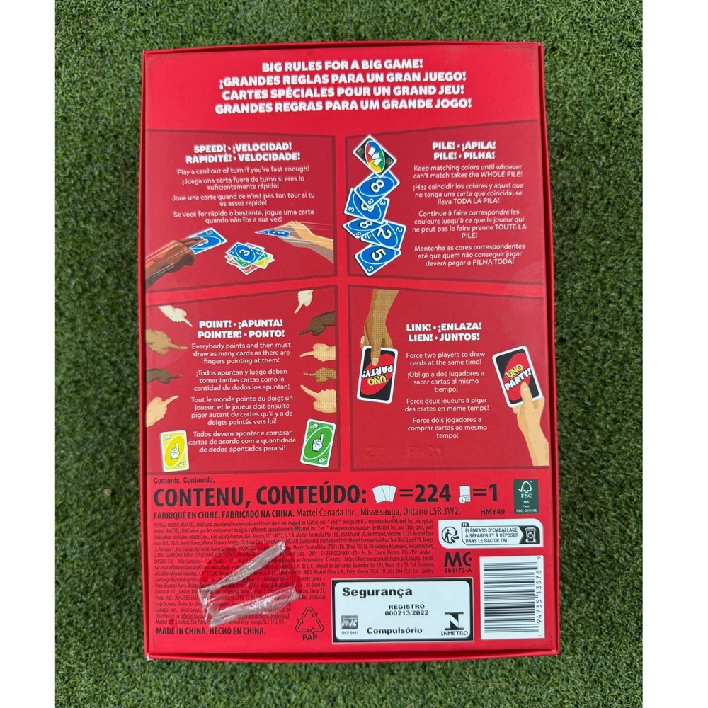 UNO Party Card Game 224 Cards Large Group Fast Rules Family Party Game - Picture 4 of 4